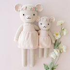 Hand Knit Mouse Doll with 100% Cotton Yarn, Soft Polyfill, and Two Height for Cuddling and Creative Play