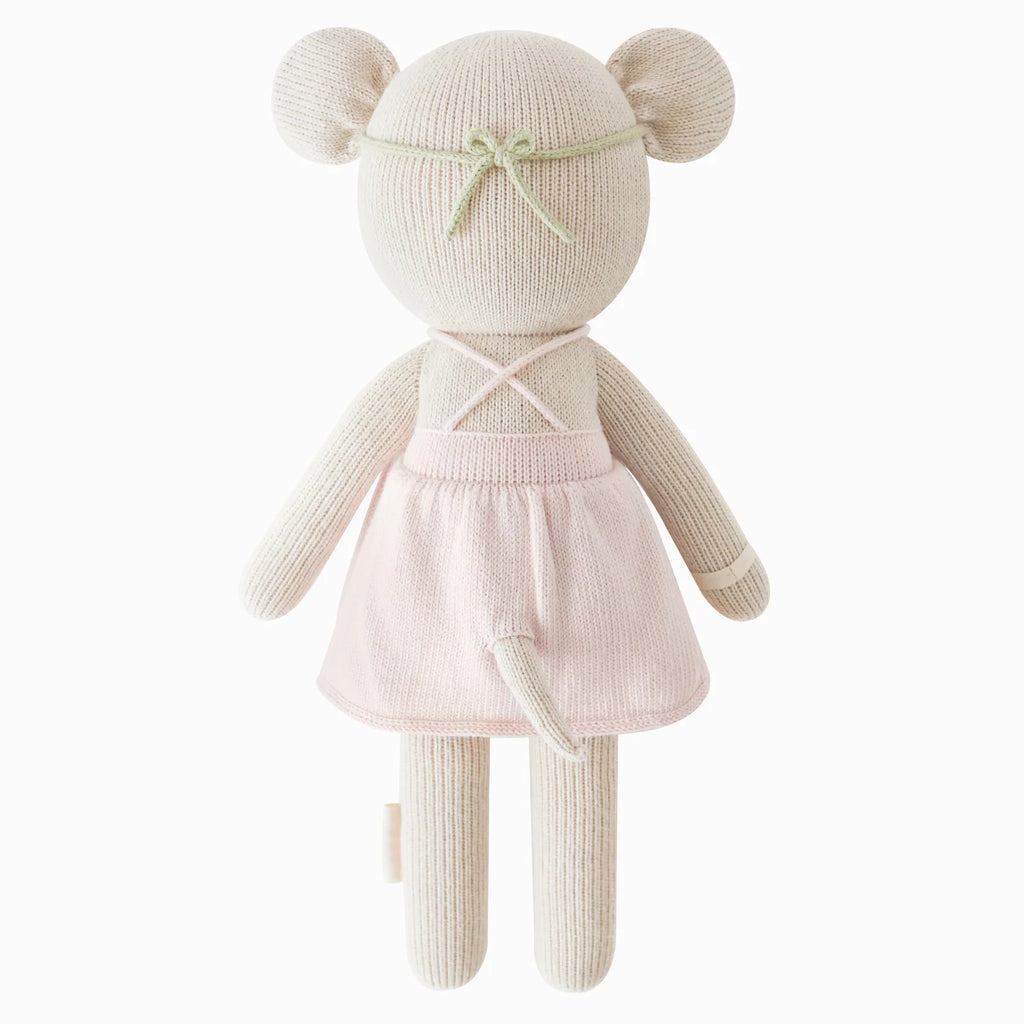 Hand Knit Mouse Doll with 100% Cotton Yarn, Soft Polyfill, and Two Height for Cuddling and Creative Play