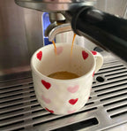 Hand Painted Coffee Mug with Heart Patterns and a Generous Handle, 245ml for Tea or Coffee at Home