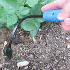 Hand Weeder and Cultivator with a Slender Blade for Working Between Vegetable Rows and in Walkway Cracks