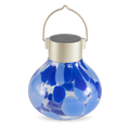 Handblown Glass Solar Lantern, Periwinkle