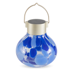 Handblown Glass Solar Lantern, Periwinkle