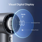 Handheld Rechargeable Fan with Stepless Speed Control and a Digital Battery Display for Travel