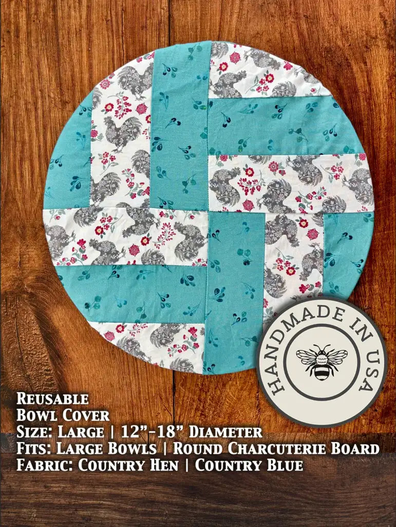 Handmade Cotton Bowl Covers for Sourdough, Fruit, Pies and Serving Bowls in Reusable Patterned Designs