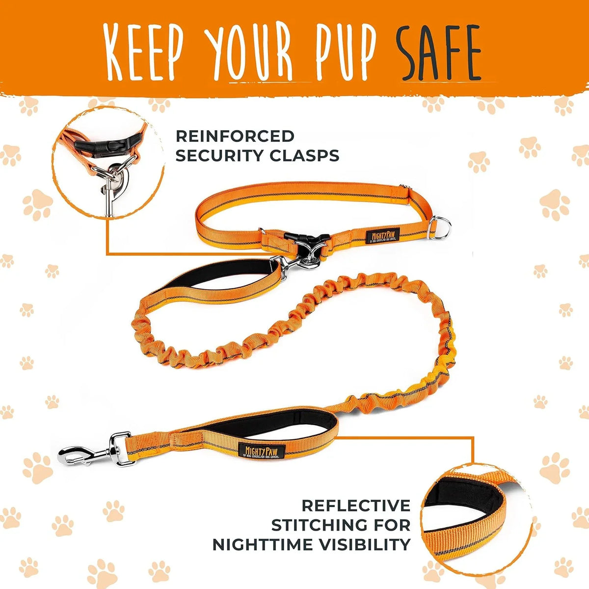 Hands-Free Bungee Dog Leash Set
