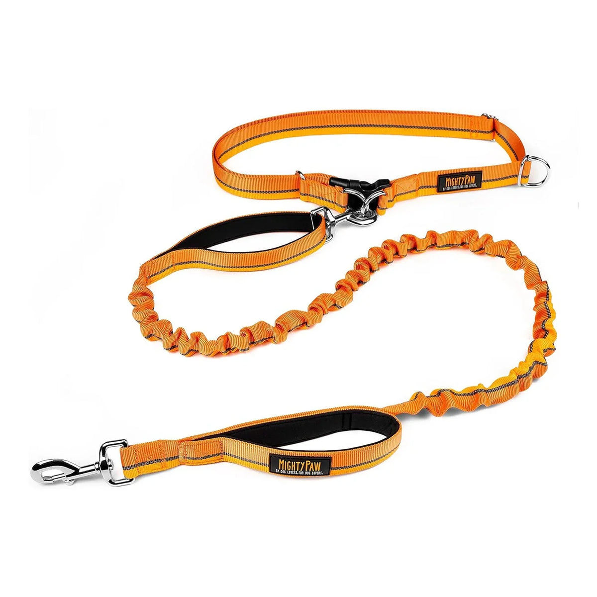 Hands-Free Bungee Dog Leash Set, Orange