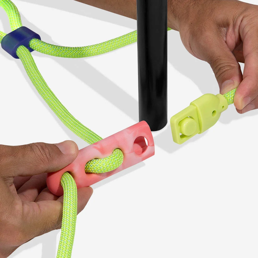 Hands-Free Dog Leash for Waist or Crossbody Walking with Adjustable Slider and Bright Fluorescent Visibility