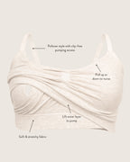 Hands-Free Pumping Sleep Bra Two-Pack, Wire-Free Bamboo Blend Nursing Bra with Regular, Busty and Super Busty Fits