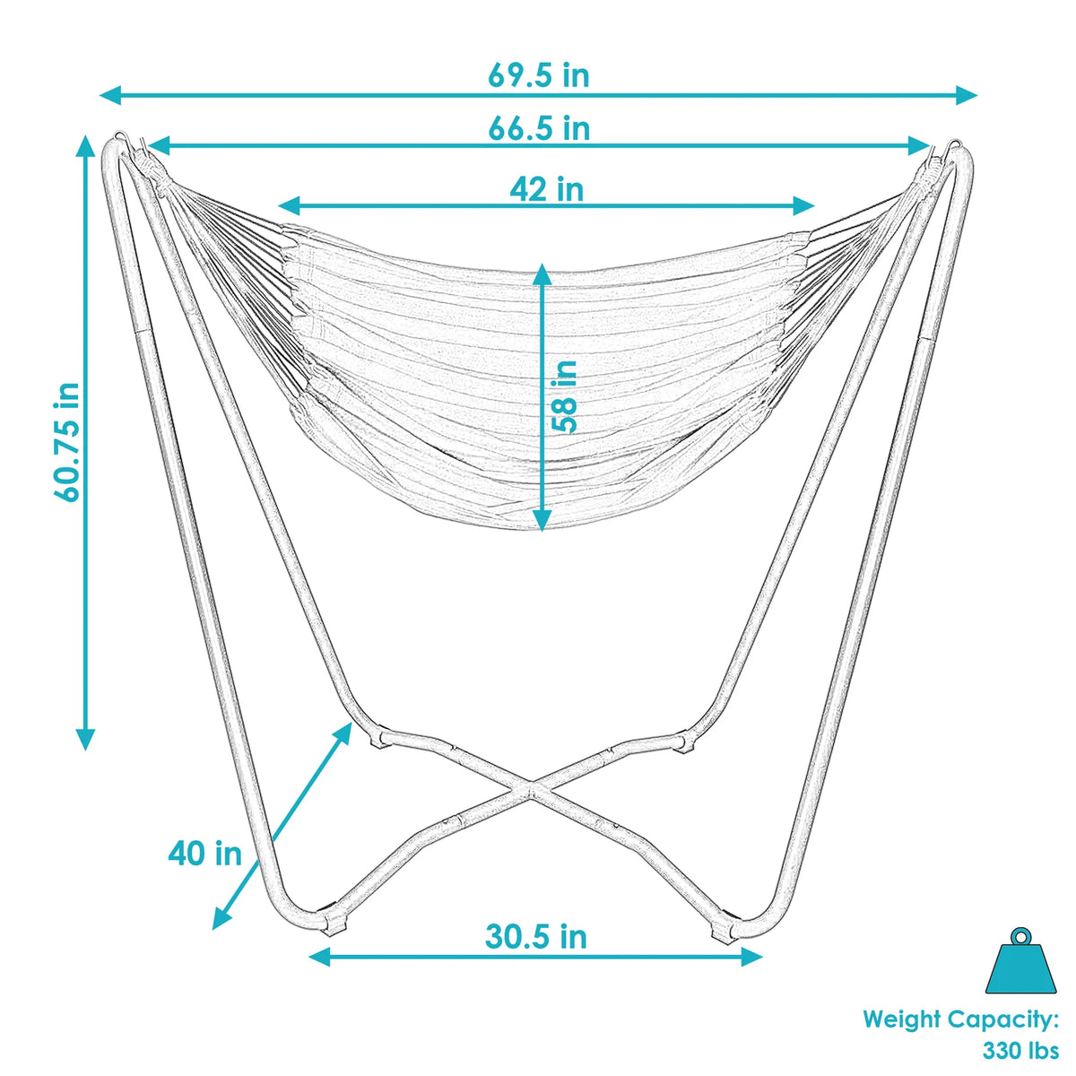 Hanging Rope Hammock Chair and Stand Set