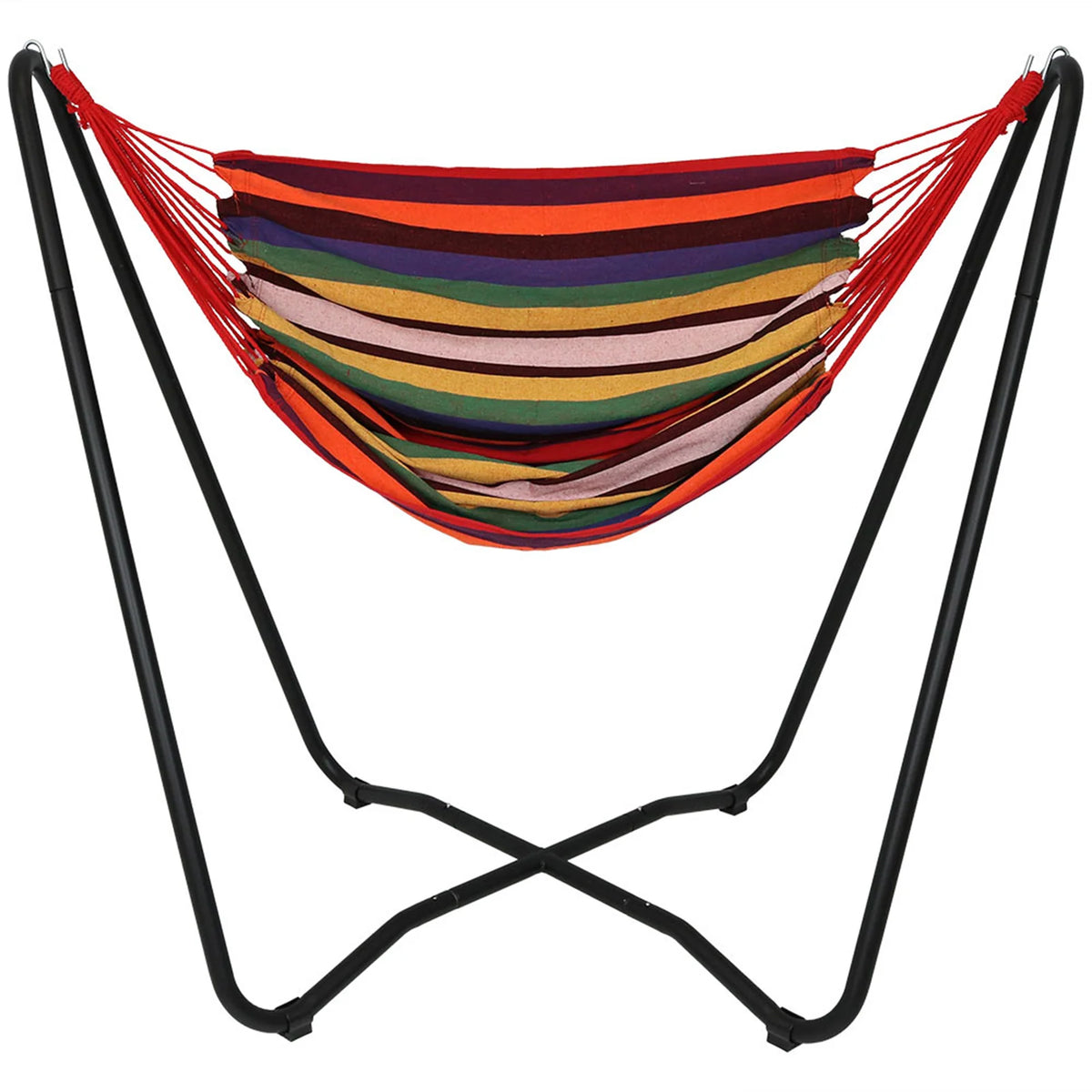 Hanging Rope Hammock Chair and Stand Set, Sunset