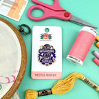 Hard Enamel Needle Minder with Magnetic Back, Gold-Backed Craft Accessory for Embroidery and Sewing Projects