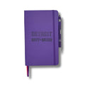 Hardcover Journal Notebook with 128 Recycled Pages, Lay-Flat Binding, Pen Loop and — Petunia Purple / Detroit Grit and Grind