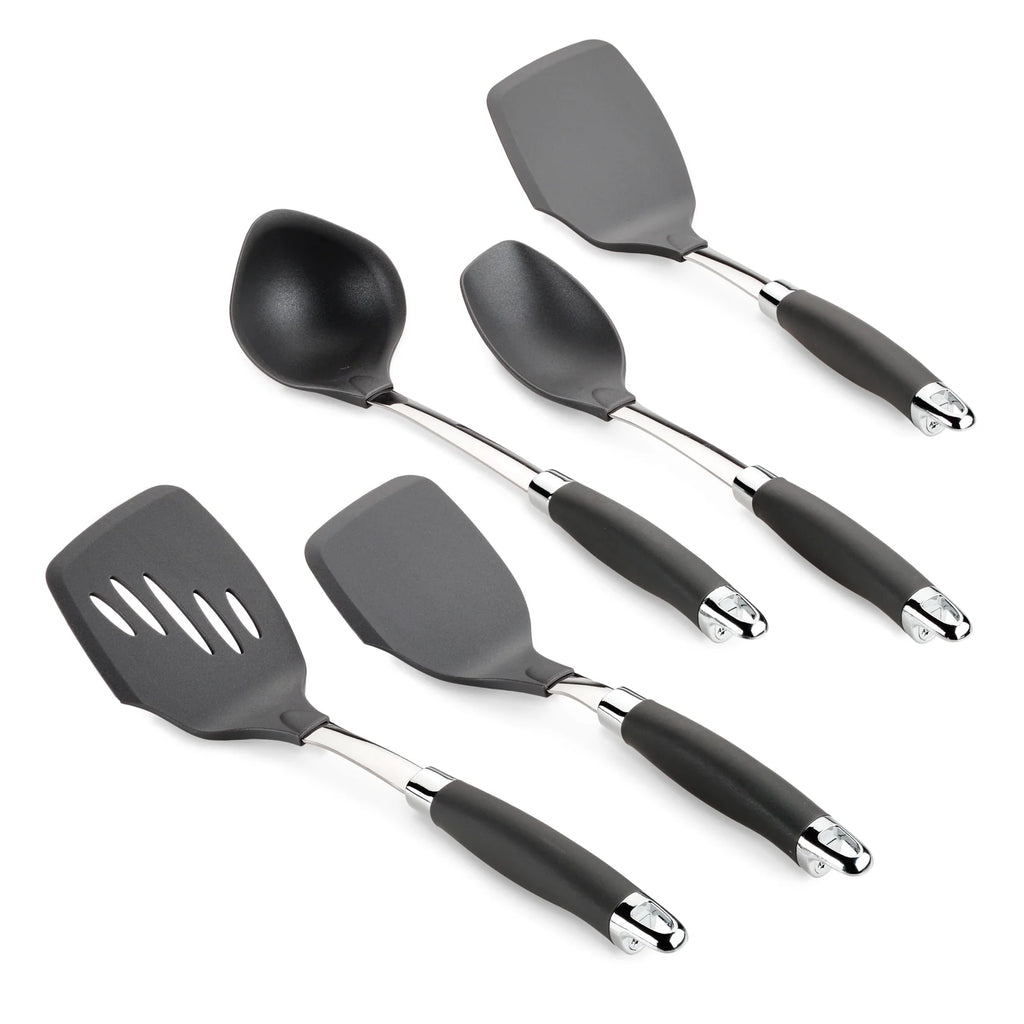 Heat-Resistant Nylon Kitchen Cooking Utensil Set, Graphite
