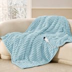 Heated Blanket with 6 Warmth Levels and 4 Timers, Striped Flannel and Sherpa Electric Blanket
