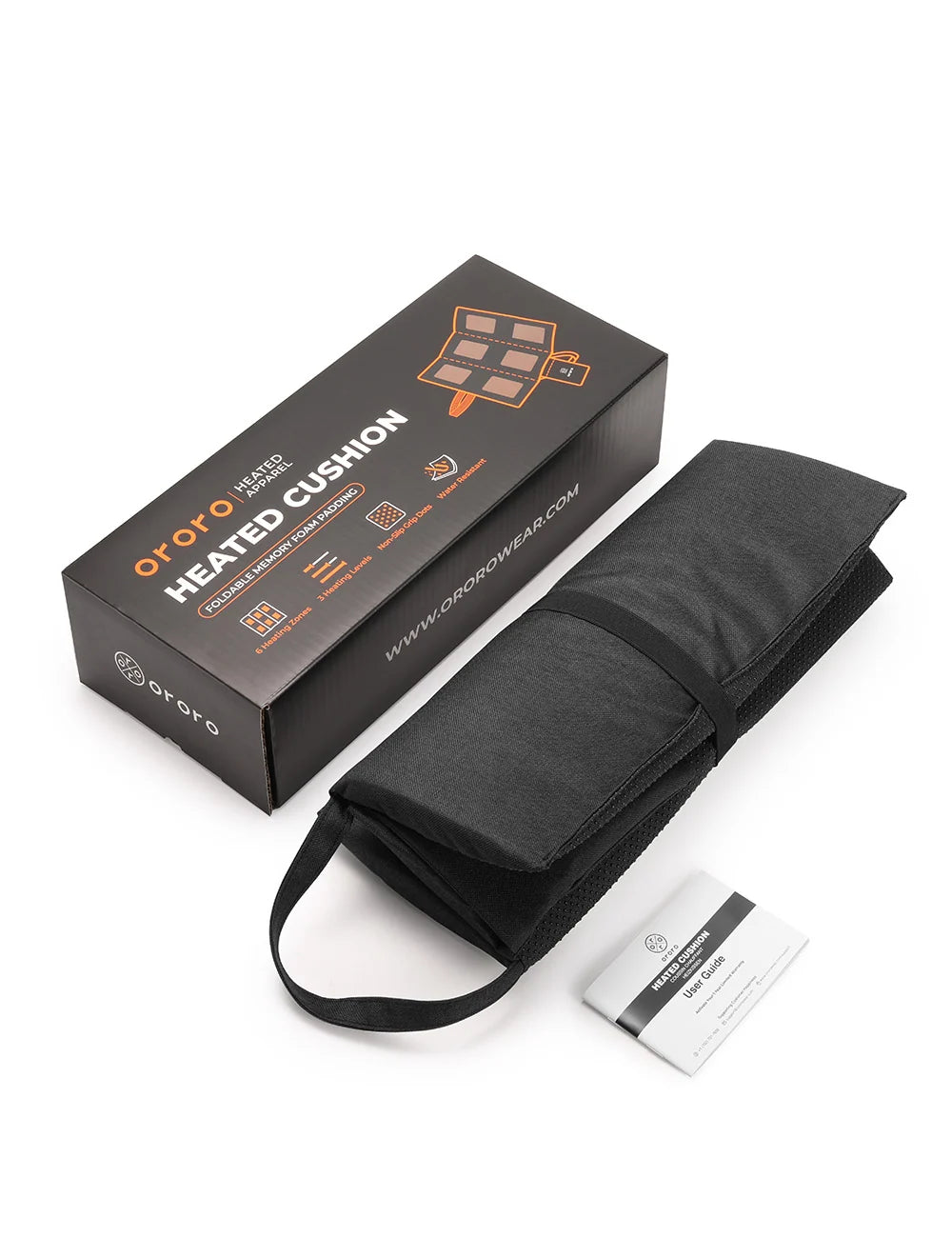 Heated Seat Cushion with Memory Foam, Three Heat Settings, Foldable Design and Optional Mini 5K Battery