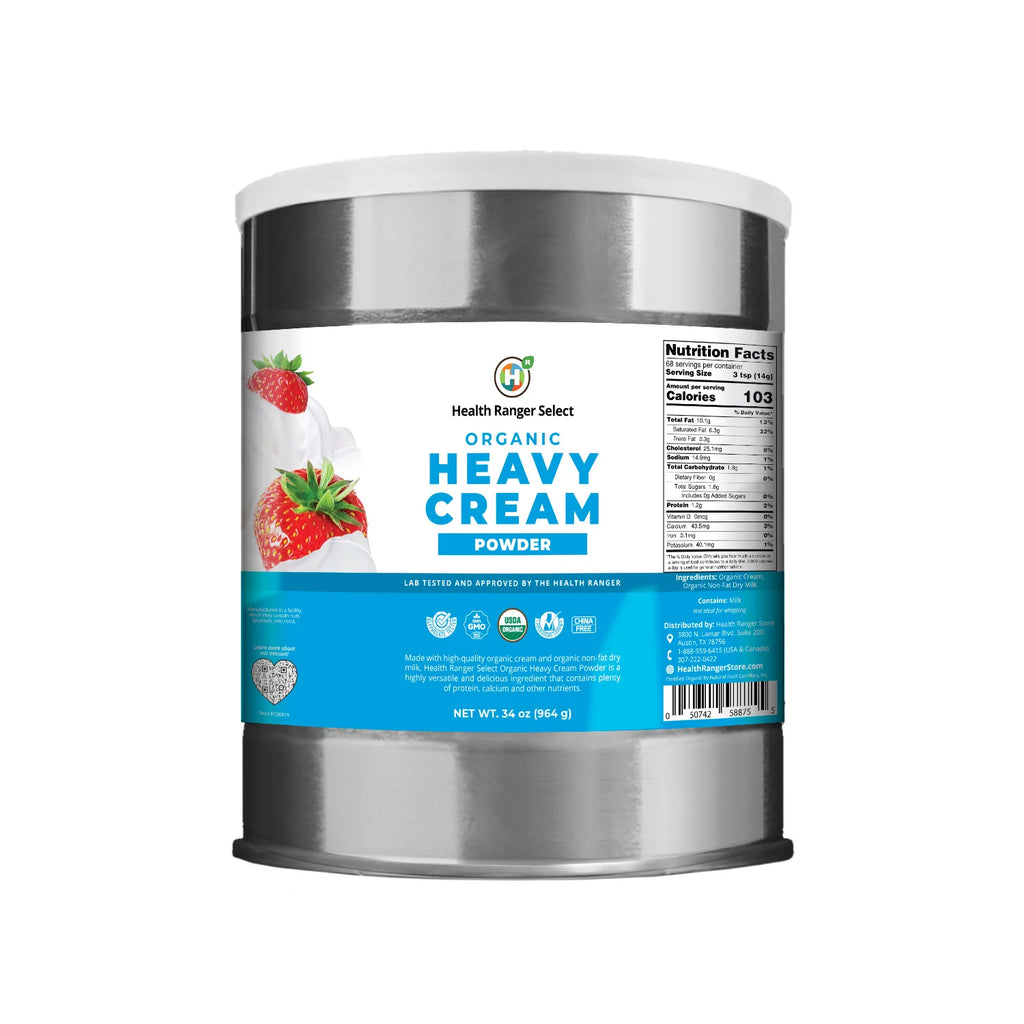 Heavy Cream Powder, Organic 34 oz #10 Can 2-Pack for Baking, Cooking and Long-Term Pantry Storage