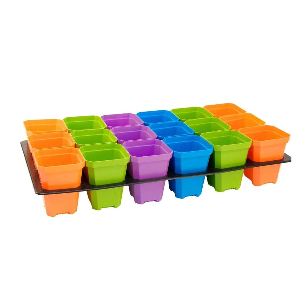Heavy-Duty 3.3-Inch Seed Starting Pots with Inserts, Drainage Holes, and 36, 90, or 180 Po — Multicolor / 36 pots - 2 inserts