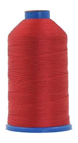Heavy-Duty Bonded Nylon Upholstery Thread for Leather, Vinyl, Canvas and Outd — Red / T90 #92 280D/3 / Red / T210 #207 630D/3