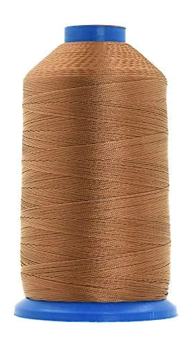 Heavy-Duty Bonded Nylon Upholstery Thread for Leather, Viny — Russet Brown / T90 #92 280D/3 / Russet Brown / T210 #207 630D/3