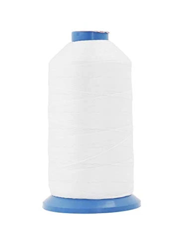 Heavy-Duty Bonded Nylon Upholstery Thread for Leather, Vinyl, Canvas and Outdoor Gear Repairs — White / T210 #207 630D/3