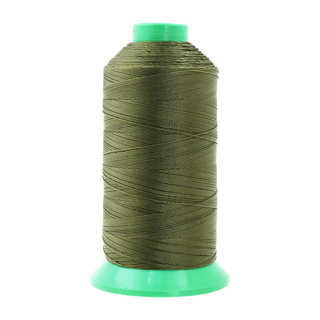 Heavy-Duty Bonded Nylon Upholstery Thread for Leather, Vinyl, Canvas and Outdoor Gear Repairs — Olive Drab / T135 #138 420D/3