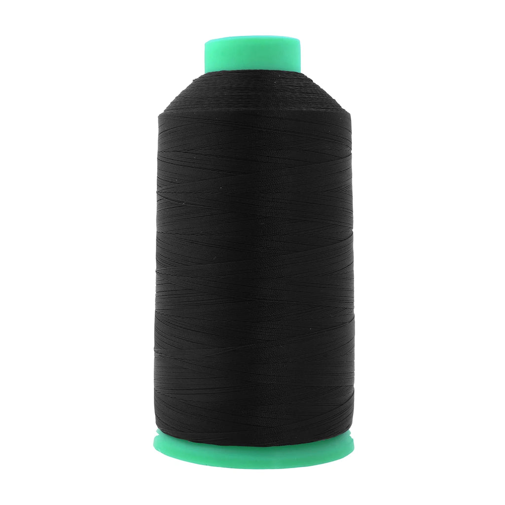 Heavy-Duty Bonded Nylon Upholstery Thread for Leather, Vinyl, Canvas and Outdoor Gear Repairs — Black / T45 #46 210D/2