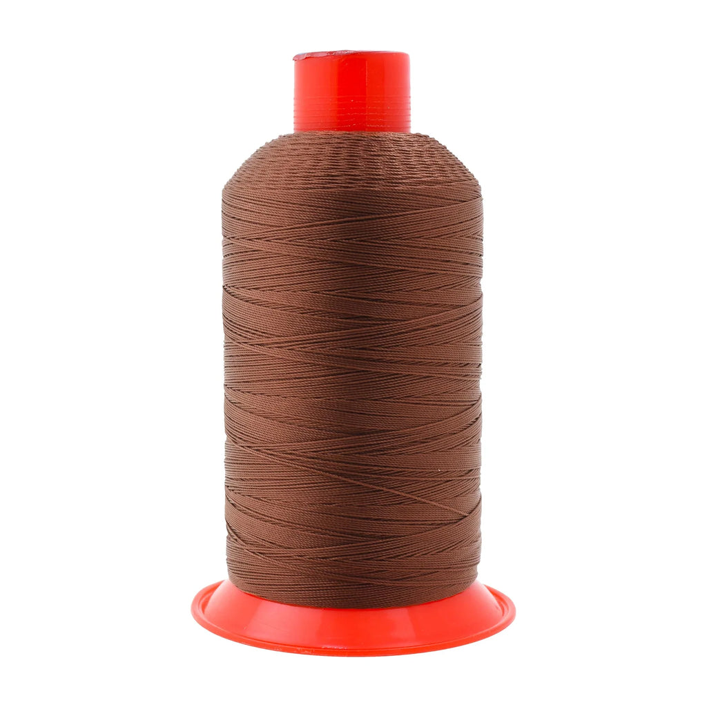 Heavy-Duty Bonded Nylon Upholstery Thread for Leather, Vinyl, Canvas and Outdoor Gear Repairs — Brown / T135 #138 420D/3