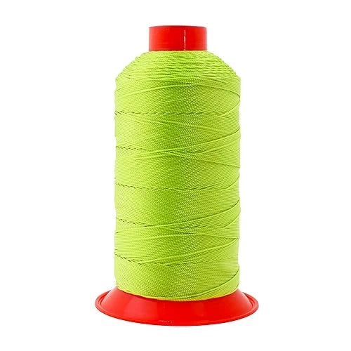 Heavy-Duty Bonded Nylon Upholstery Thread for Leather, Vinyl, Canvas and Outdoor Gear Repairs — Lime Green / T270 #277 840D/3