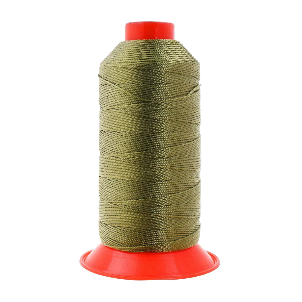 Heavy-Duty Bonded Nylon Upholstery Thread for Leather, Vinyl, Canvas and Outdoor Gear Repair — Olive Drab / T350 #346 210D/15
