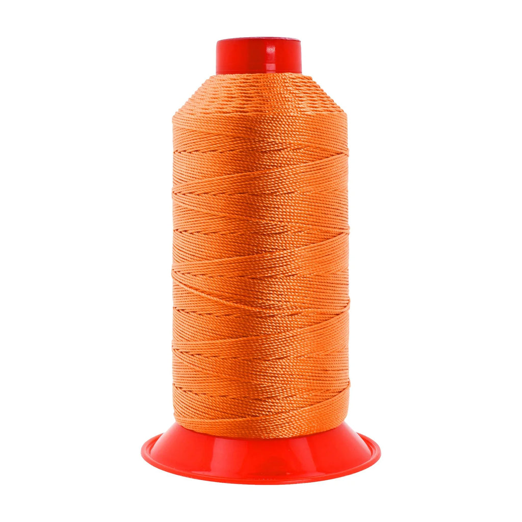 Heavy-Duty Bonded Nylon Upholstery Thread for Leather, Vinyl, Canvas and Outdoor Gear Repairs — Orange / T350 #346 210D/15