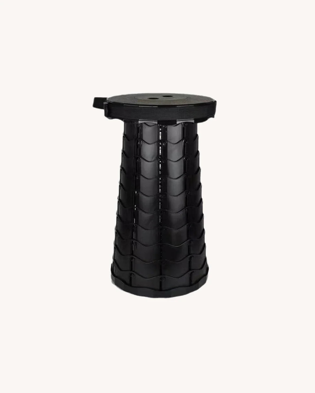 Height-Adjustable Collapsible Stool, Black