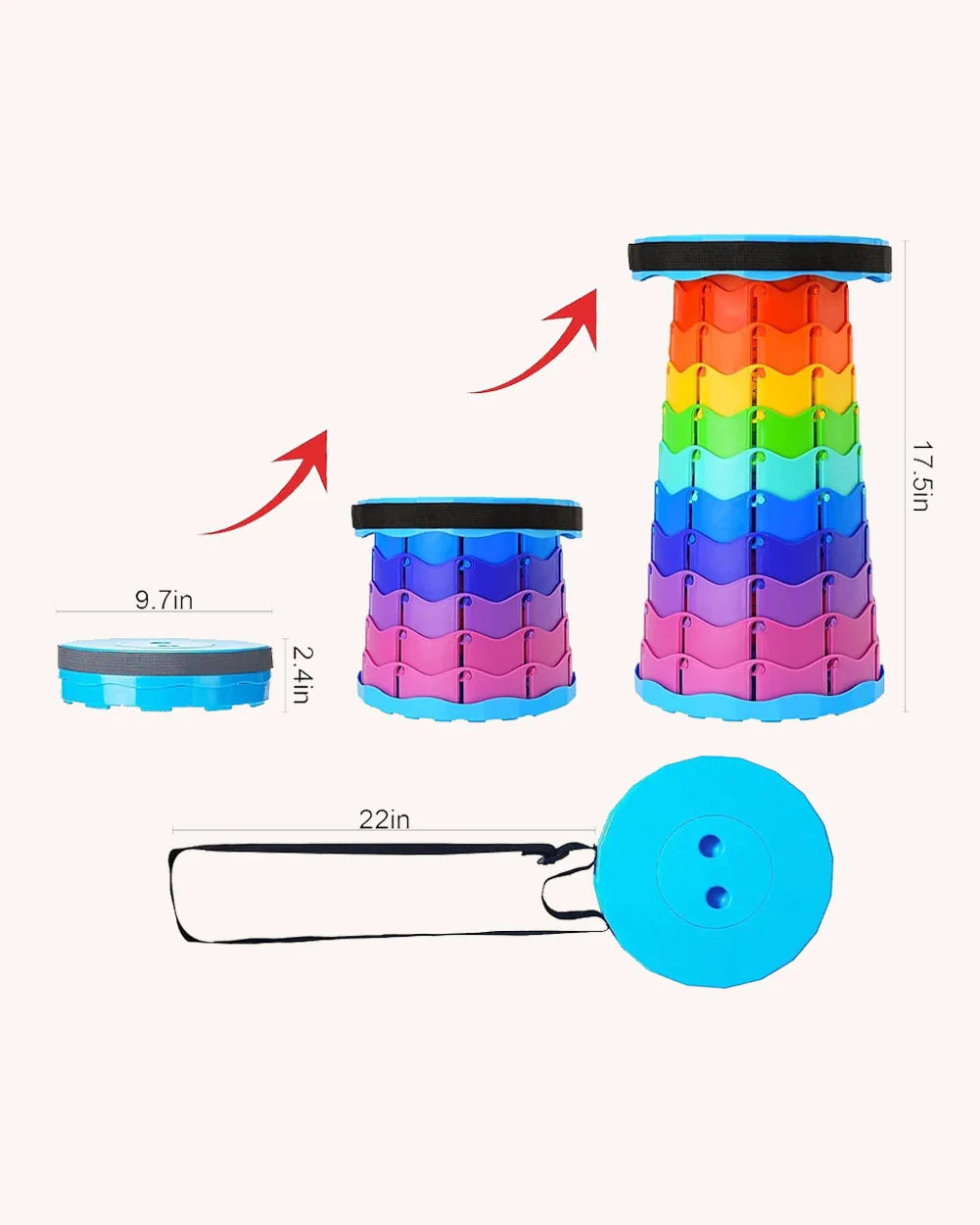 Height-Adjustable Collapsible Stool