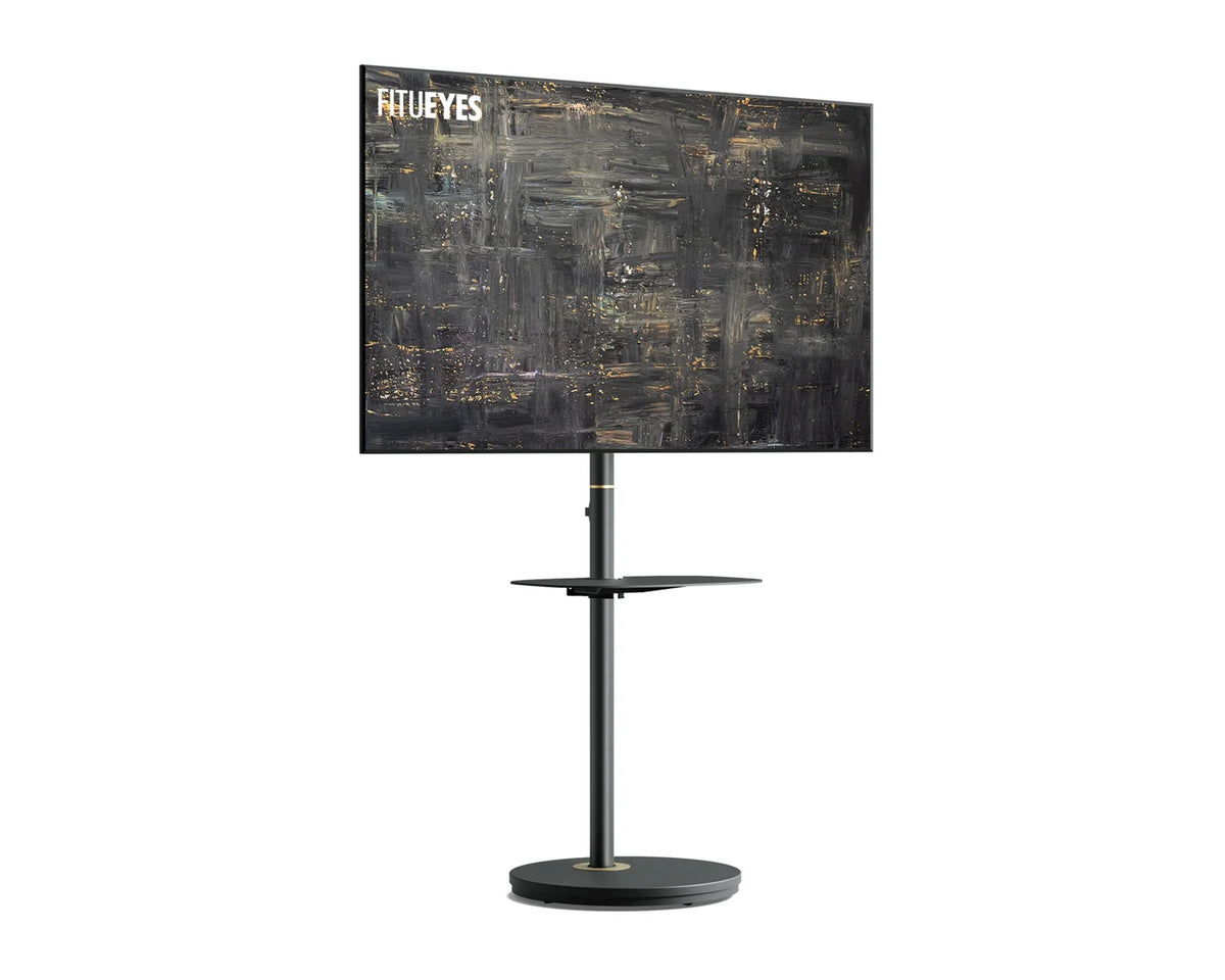 Height-Adjustable Rolling TV Stand, Black-With