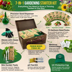 Heirloom Herb and Vegetable Seed Variety Pack with Non-GMO Open-Pollinated Garden Seeds and Growing Guide