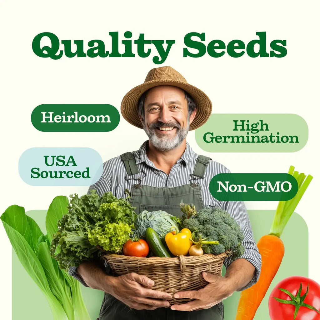 Heirloom Vegetable Seeds Collection with 32 Open-Pollinated Varieties and Over 15,000 Seeds for Home Gardens