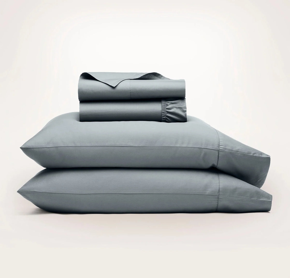 Hemmed Sateen Sheet — Bluestone / Twin / Bluestone / Twin XL / Bluestone / Full / Bluestone / Queen / Bluestone / King w/ Kin