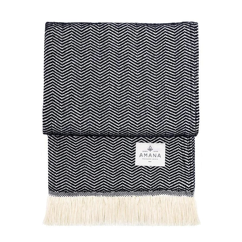 Herringbone Cotton Throw Blanket in Five Colors, Machine Washable