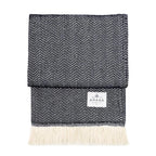 Herringbone Cotton Throw Blanket in Five Colors, Machine Washable