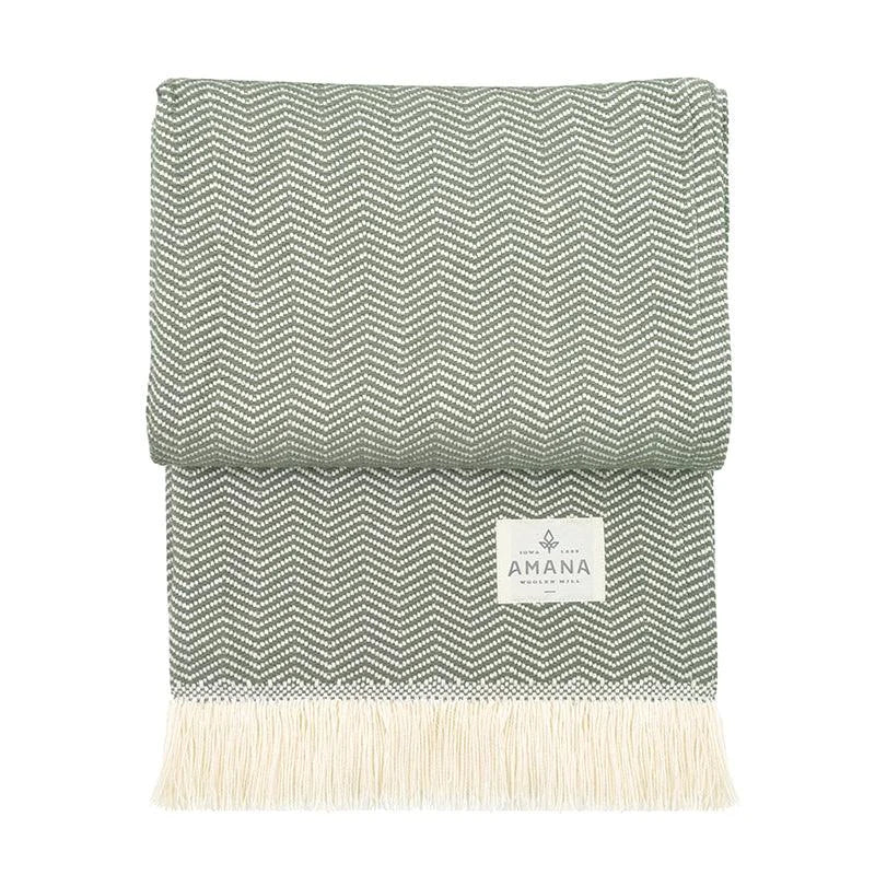 Herringbone Cotton Throw Blanket in Five Colors, Machine Washable