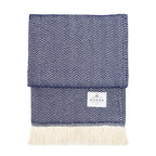 Herringbone Cotton Throw Blanket in Five Colors, Machine Washable