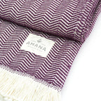 Herringbone Cotton Throw Blanket in Five Colors, Machine Washable