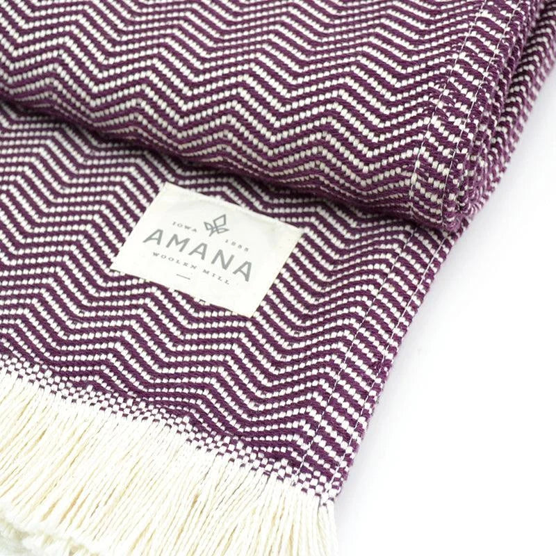 Herringbone Cotton Throw Blanket in Five Colors, Machine Washable