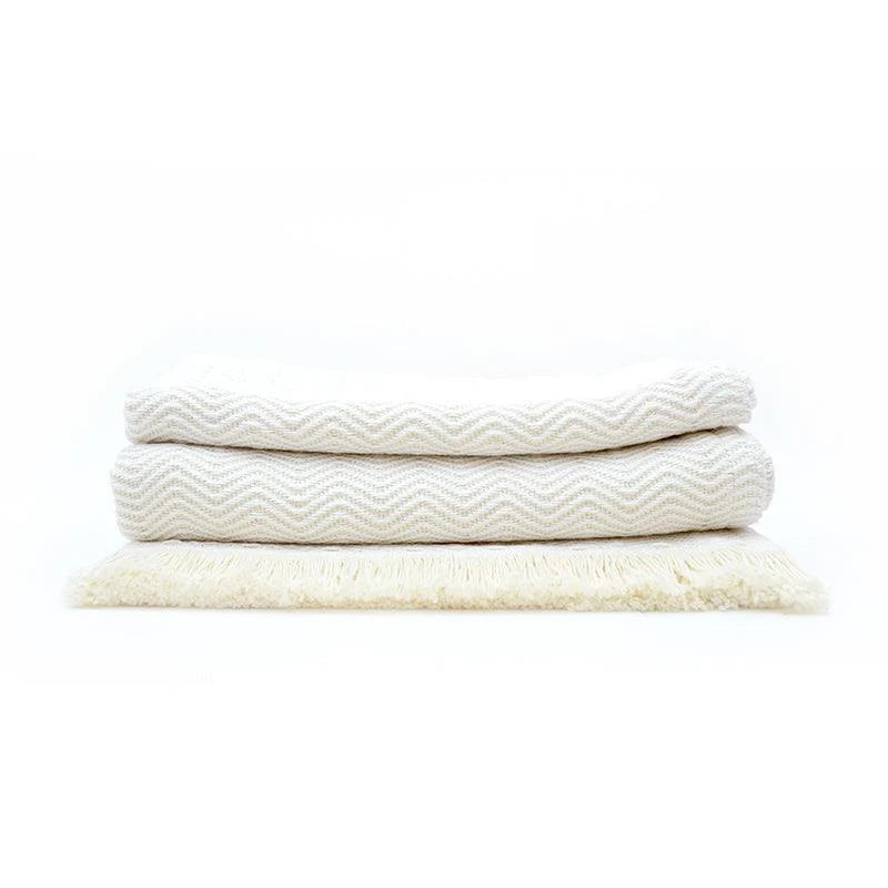 Herringbone Cotton Throw Blanket in Five Colors, Machine Washable