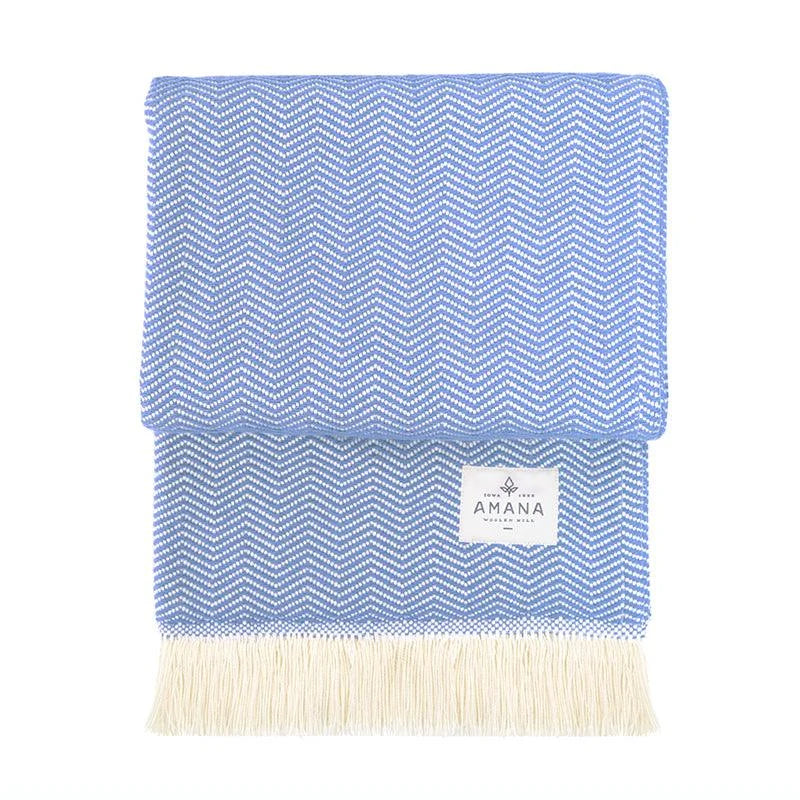 Herringbone Cotton Throw Blanket in Five Colors, Machine Washable
