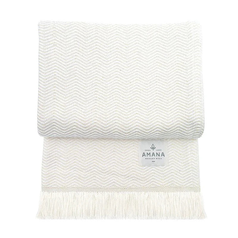 Herringbone Cotton Throw Blanket in Five Colors, Machine Washable