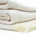 Herringbone Cotton Throw Blanket in Five Colors, Machine Washable