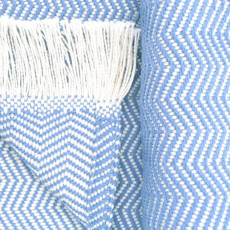 Herringbone Cotton Throw Blanket in Five Colors, Machine Washable