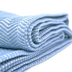 Herringbone Cotton Throw Blanket in Five Colors, Machine Washable