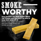 Hickory Smoked Yak Cheese Dog Chews, 2-Pack Long-Lasting Grain-Free Treats for Medium and Large Dogs
