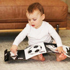 High Contrast Baby Book in Black and White, Self-Standing Accordion Design for Tummy Time and First Words